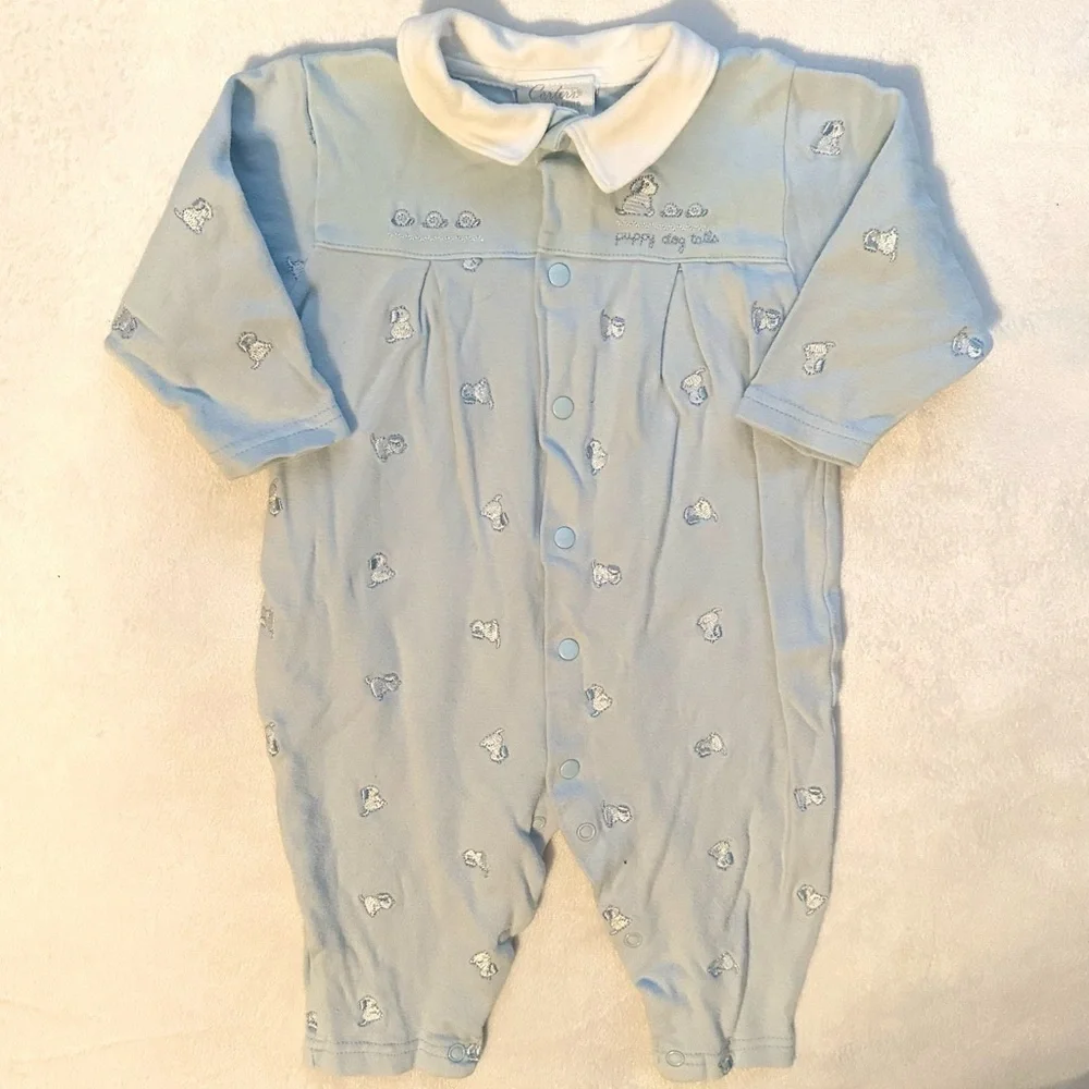 Vintage Carters If They Could Just Stay Little One Piece Outfit 9M Dogs boy baby